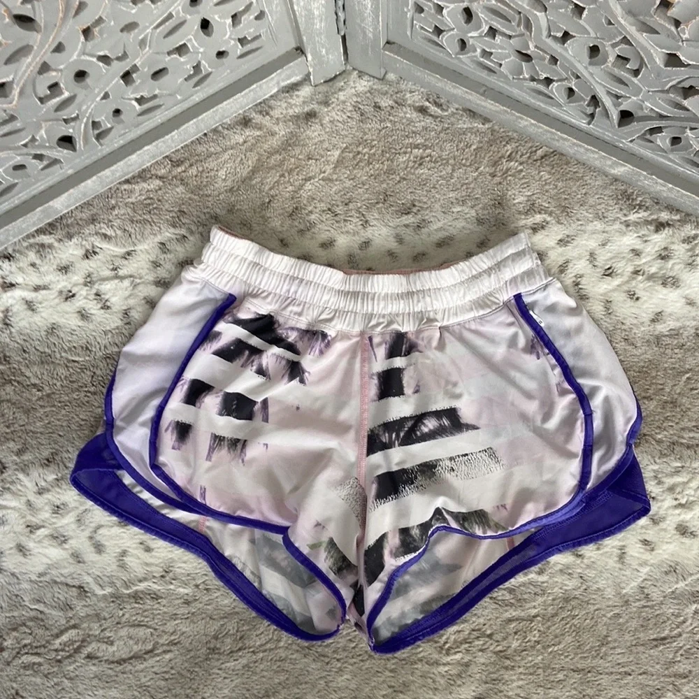 lululemon athletica White and Purple Athletic Shorts